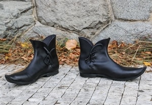 Medieval Low Shoes - poulaines, black