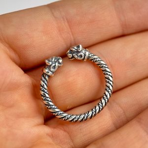 Chat Celtique, bague en argent