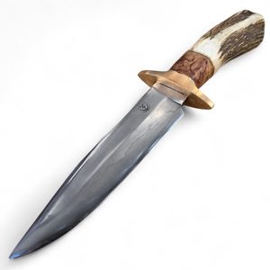 Heschmiedetes Bowiemesser mit Scheide Blackburn