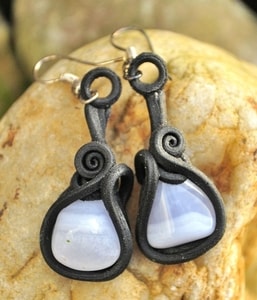 CHALCEDONY - EARRINGS - PIERRES ET FANTASY{% if kategorie.adresa_nazvy[0] != zbozi.kategorie.nazev %} - BIJOUTERIE{% endif %}