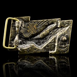 Flying Falcon, belt buckle, brass