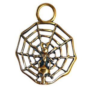 Spider in a net, pendant, bronze