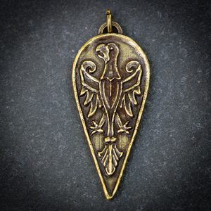 EAGLE ON ALMOND SHIELD, ZINC OLD BRASS - MIDDLE AGES, OTHER PENDANTS{% if kategorie.adresa_nazvy[0] != zbozi.kategorie.nazev %} - JEWELLERY - BRONZE, ZINC{% endif %}