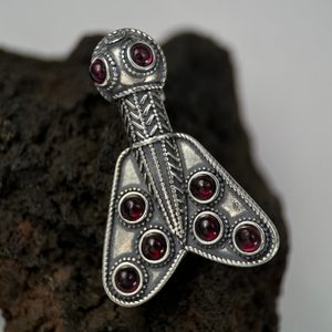 Merovingian Silver and Garnet Cicada Brooch, 5th Century
