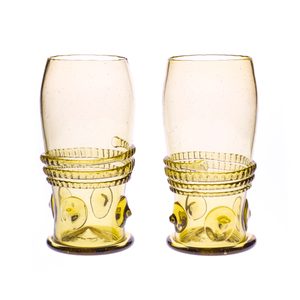 ARCADA, historical green glass - Set of 2