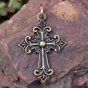 Musketeer's Cross Pendant, Antique Brass