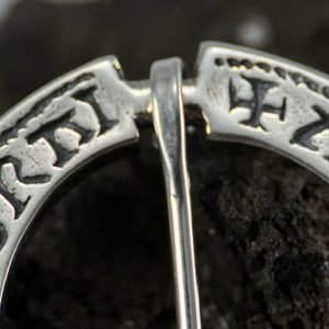 MEDIEVAL BROOCH, year 1300, Lombard script, silver 925/1000,13g