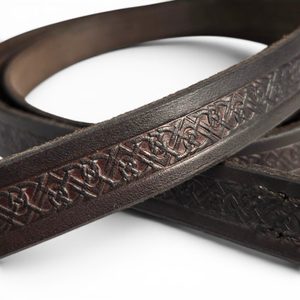 Brown, Decorated Medieval Leather Belt