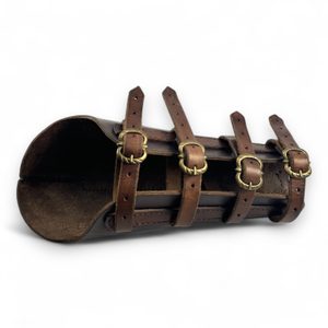 Bracateur, cuir, protection contre le coude, sangles en cuir - 1 pièce