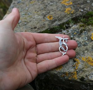 WATER DRAGON, silver pendant