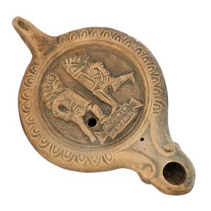 OIL LAMP, gladiator's duel, lantern