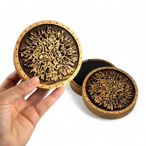 MOLDAVITE oak box for collectors of stones, moldavite and bracelets