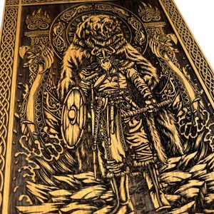Berserker Viking, wall decoration, wood 32x46cm
