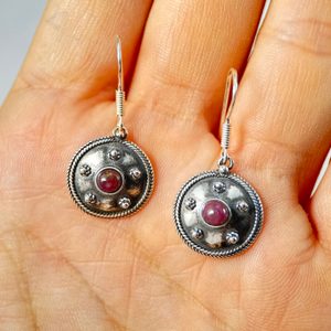 ANTICA ROMA, sterling silver earrings with a gem