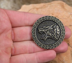 SLAVIC WOLF PENDANT, ZINC ANT. BRASS - SLAVIC AMULETS{% if kategorie.adresa_nazvy[0] != zbozi.kategorie.nazev %} - JEWELLERY - BRONZE, ZINC{% endif %}