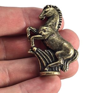 HORSE, figurine, zinc, ant. brass