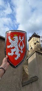 MEDIEVAL SHIELD - Bohemian lion, metal, handmade