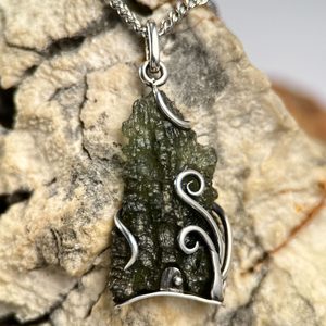 HIBERNIA, Moldavite pendant, silver 925/1000