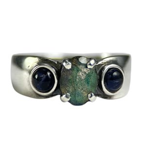 CITTADELLA, silver ring - labradorite and iolite, Ag 925/1000