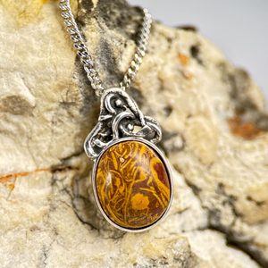 CELTICA, jaspe serpent, pendentif en argent, Ag 925/1000