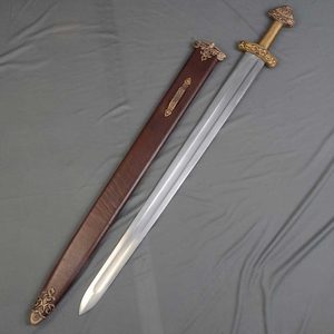 Épée viking, Dybäck, Suède, avec fourreau en cuir