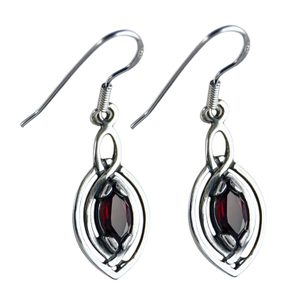 MAIA earrings, silver and garnet
