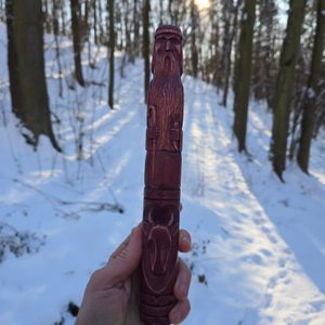 VELES, Slavic God of the Forest, carved statue