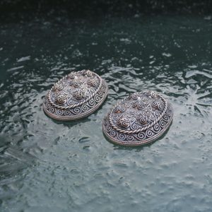 BROCHE DE TORTUE VIKING, Hedeby, bronze- paire