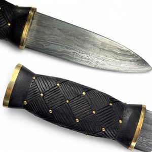 Sgian Dubh, schottisches Messer - Damaszenerstahl