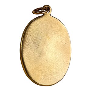LAPIS LAZULI, large, bronze, pendant