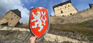 MEDIEVAL SHIELD - Bohemian lion, metal, handmade