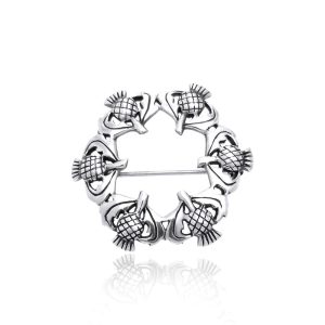 THISTLES, silver Scottish brooch, Ag 925