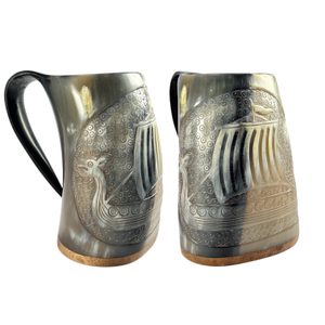 Drakkar, Viking ship, horn cup