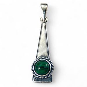 TRIANGLE - Malachite, pendant, silver