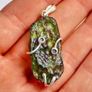 LIBRA, necklace - Moldavite, silver 925/1000
