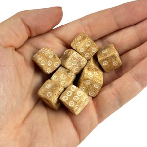 Bone Roman dice - yellow