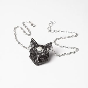 Chat de la lune mystique, collier, Alchemy England