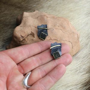 OASIS silver pendant with MOLDAVITE, gold plated