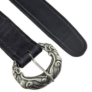 Viking leather belt Wolf Borre, black