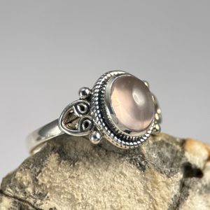 STROMBOLI, ring, rose quartz, silver 925/1000