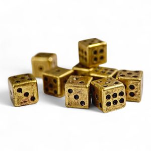 Metal cube, old brass