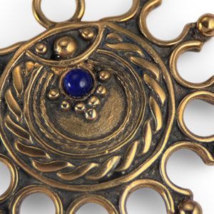 DEVANA, Slavic sun amulet, bronze lapis