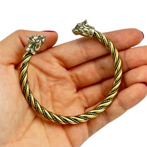 CAITLIN, Celtic Cat, bracelet, brass