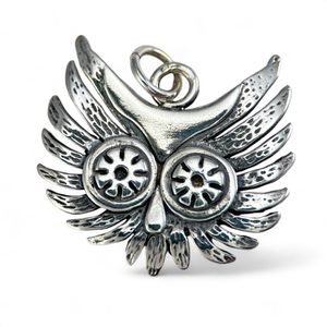 OWL - head, pendant, silver