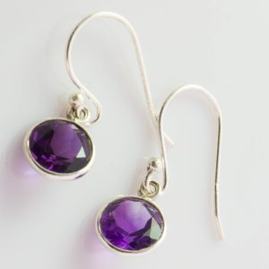 CLEOPATRA, silver earrings, amethyst, Ag 925/1000