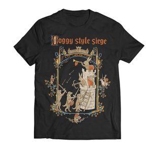 Doggy Style Siege - Medieval rabbits and dogs, men's T-shirt, black