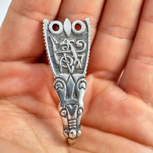 SILVER VIKING CLOAK HOOK, England - 1 piece