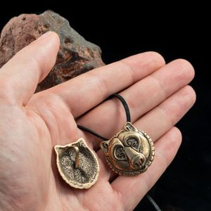 BÄR, Kopf, Anhänger, Bronze