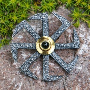 KOLOVRAT - Moldavit, Anhänger, vergoldet, Silber 925