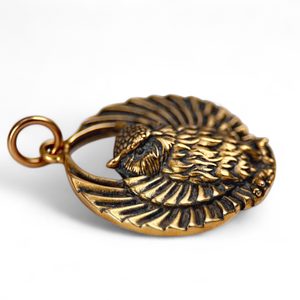 Owl, antique pendant, bronze